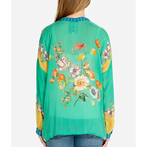 Johnny Was 💛 💚 Fleur Blouse, Large 🆕 - Picture 7 of 15